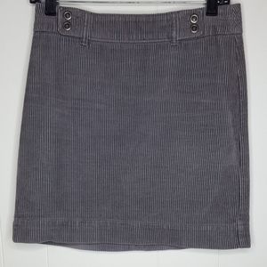 Ann Taylor Loft Petite Skirt Gray Corduroy Sz 0P